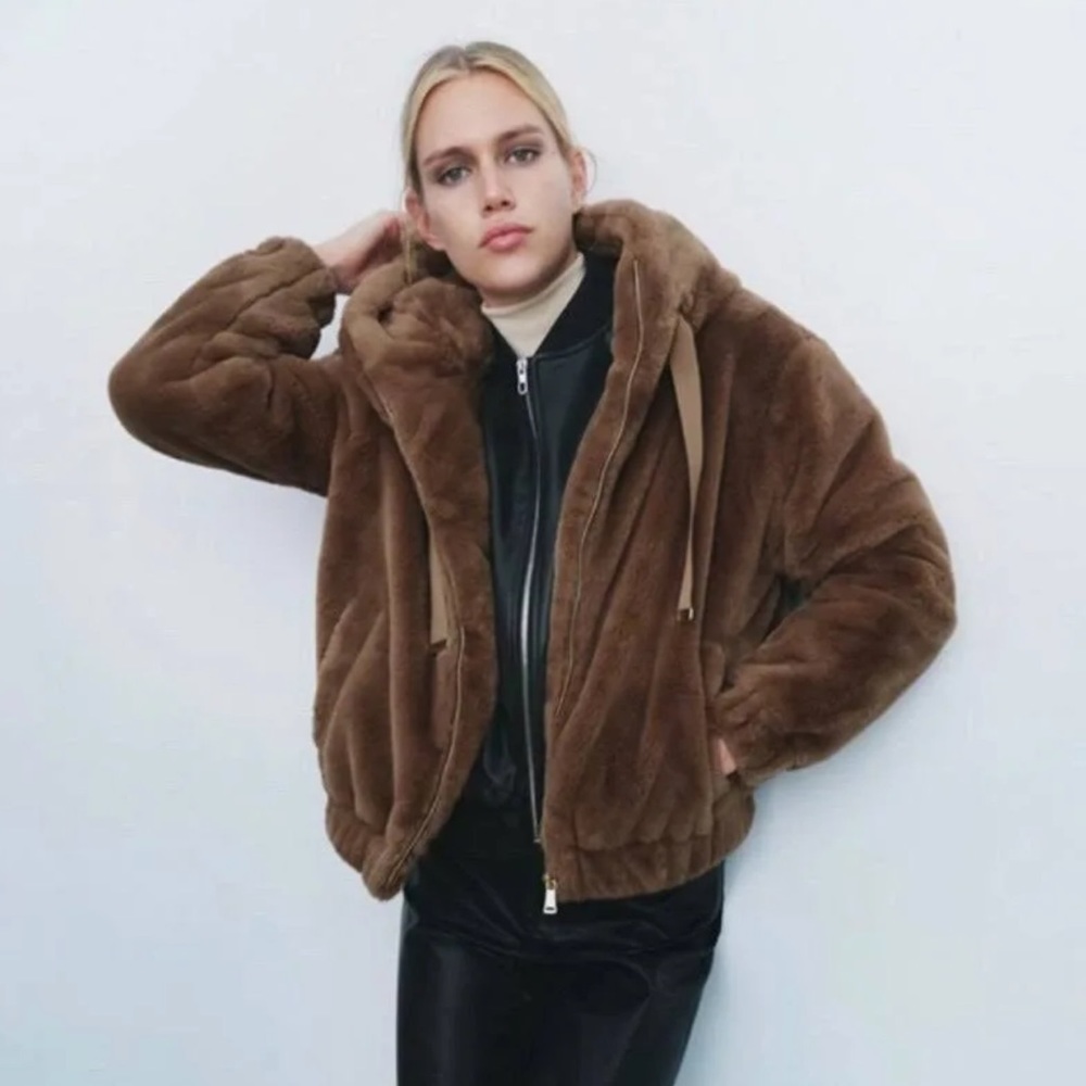 Faux fur bomber